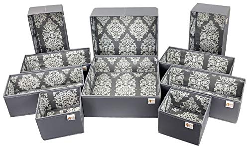 Organizadores de cajones para conciencia ecológica - Botellas de plástico reciclado (seda vegana y tela Oxford) - Juego de 10 (45L) empaquetados en una bolsa Tyvek reutilizable