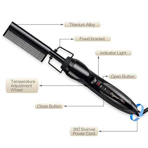 Original Hair Peine Alisador Profesional Eléctrico Para cabello Afro, Rizado o Crespo