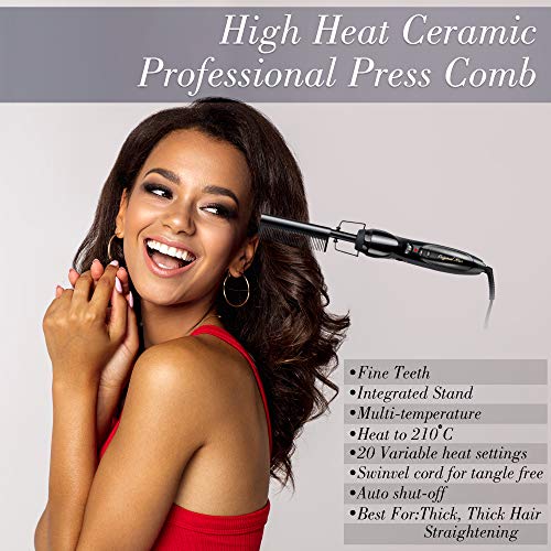 Original Hair Peine Alisador Profesional Eléctrico Para cabello Afro, Rizado o Crespo