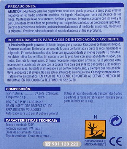 Orion - Respect Insecticida eléctrico - 1 aparato + 1 recambio