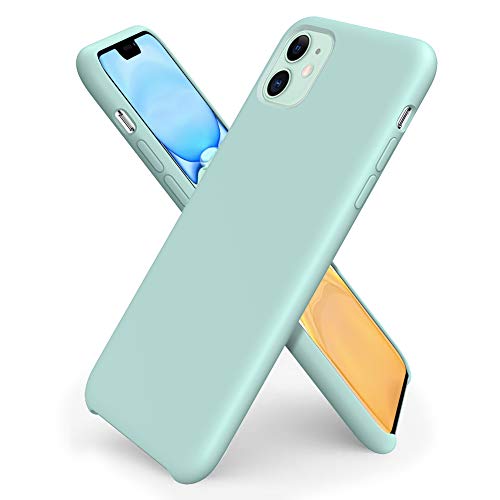 ORNARTO Funda Silicone Case para iPhone 11, Carcasa de Silicona Líquida Suave Antichoque Bumper para iPhone 11 (2019) 6,1 Pulgadas-Menta Verde
