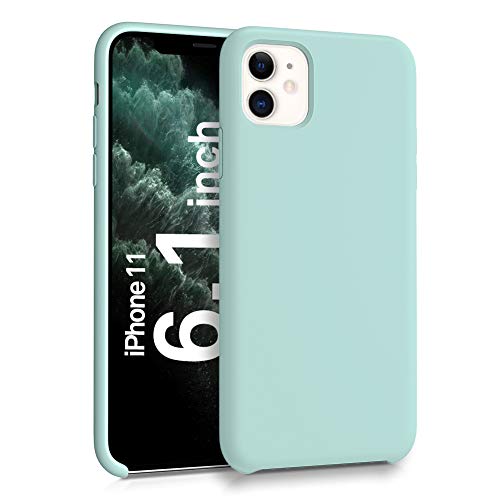 ORNARTO Funda Silicone Case para iPhone 11, Carcasa de Silicona Líquida Suave Antichoque Bumper para iPhone 11 (2019) 6,1 Pulgadas-Menta Verde