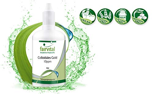 Oro Coloidal 10ppm - VEGANO - Dosis elevada - 100% PURO - 30ml - Calidad Alemana