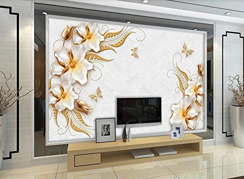 Oro de gama alta en relieve flor de diamante de joyería de fondo decoración de la pared painting-430 * 300