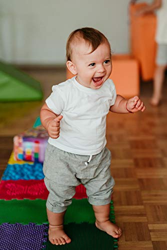 Ortho Alfombra Infantil Ortopédica para Niños con Piezas Cuadradas Interconectables – Suelo Gimnasio para Masaje de Pies Planos – Alfombra Puzzle No Tóxica de Grado Médico para Bebés y Niños