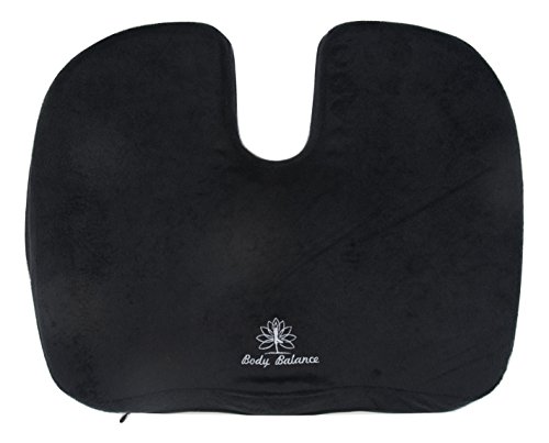 Orthopedic Seat Cushion - Cool Gel & Memory Foam Gel Pillow Seat for Back Support - Cushions Tailbone, Relieves Pressure on Legs, Spine, Hips - Comfort for Chair, Plane, Wheelchair, Driving, Office