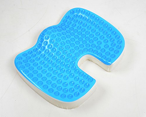 Orthopedic Seat Cushion - Cool Gel & Memory Foam Gel Pillow Seat for Back Support - Cushions Tailbone, Relieves Pressure on Legs, Spine, Hips - Comfort for Chair, Plane, Wheelchair, Driving, Office