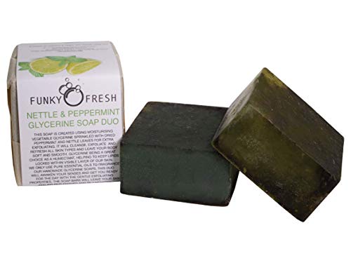 Ortiga & Hierbabuena Glicerina Jabón Duo, 100% Natural & Hecho a Mano, 130g