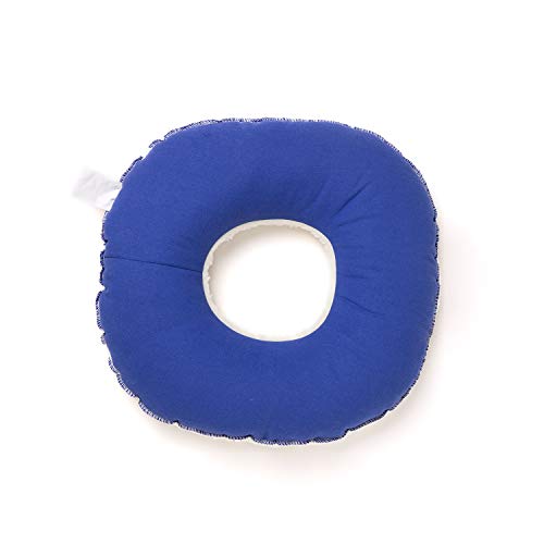 ORTONES | Cojín Antiescaras Redondo con agujero para Silla de Ruedas o Asiento | Color Azul y Blanco