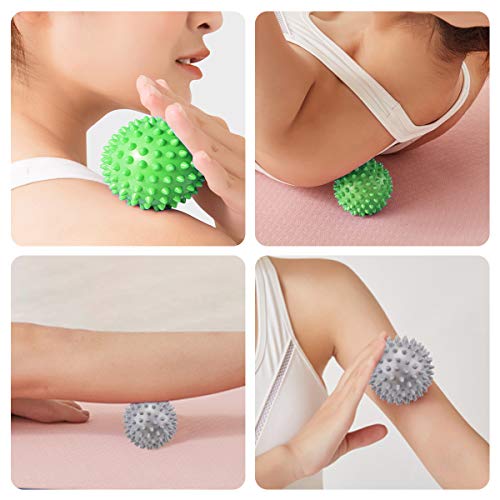 Osaloe Juego de Esterilla de Acupresión con Almohada y Dos Pequeñas Bolas de Masaje, Kit de Masaje Acupunctura para Relajación Músculos y Alivia dolores de Espalda (Verde)