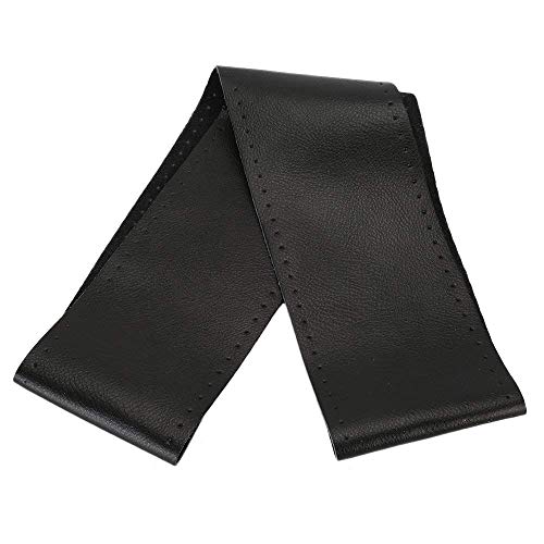 OSAN DIY Fundas para Volante Coche Cubierta Cuero con Agujas e hilo Negro
