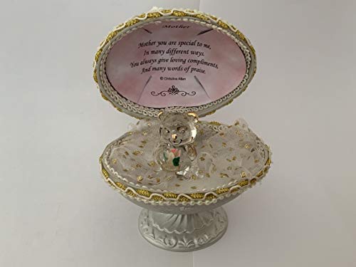 Oso de Peluche de Cristal en Huevo Regalo Madre, Nieta, Abuela, Hija, Feliz cumpleaños, mi Verdadero Amor, Boda, Amigo Especial, Hermana, corazón de Oro, Caja de Regalo, Mother