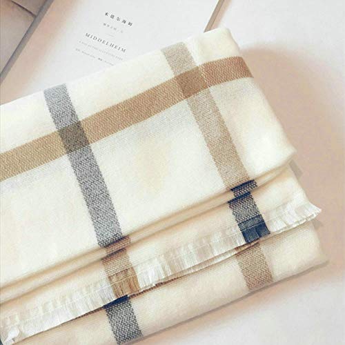 Otoño Invierno Mujeres Niñas Grueso Cálido Temperamento Suave Bufanda Gruesa Tendencia Cómoda Cálida Bufanda Grande, Beige, 200 * 90 Cm