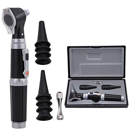 Otoscopio, Lupa de verificación de oído con LED para examen de oído, 3 aumentos Visual Portátil 4 tipos de herramienta de microscopio de otoscopio Aprobado por CE