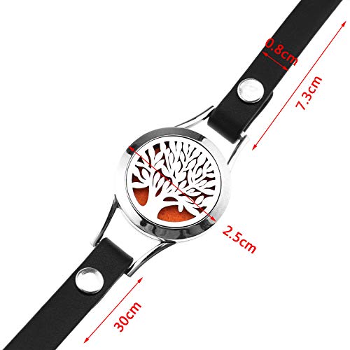 OTOTEC - Pulsera de Aceite Esencial para aromaterapia con 8 Almohadillas de Repuesto, Acero Inoxidable 316, 2 Capas, Ajustable