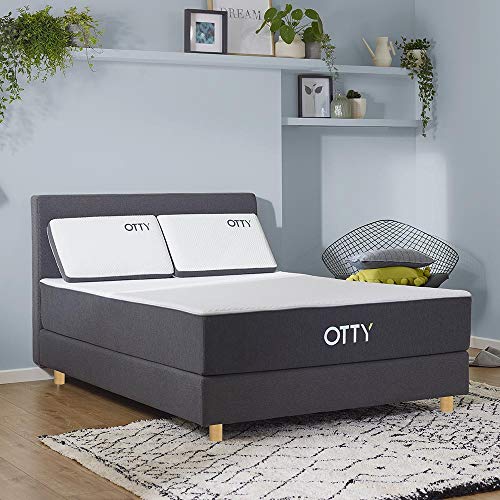 OTTY 2000 Bolsillo Primavera, Espuma viscoelástica y fría Azul Combinado colchón de Gel (UE tamaño King (160 x 200 x 25 cm))