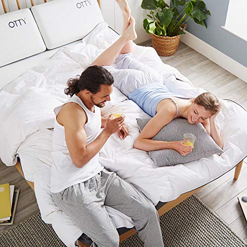 OTTY 2000 Bolsillo Primavera, Espuma viscoelástica y fría Azul Combinado colchón de Gel (UE tamaño King (160 x 200 x 25 cm))