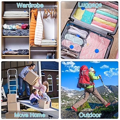 otumixx Bolsas de Almacenaje al Vacío, 6 Unidades (3 * 80x100cm & 3 * 60x80cm) Ahorro Espacio Bolsas Vacio Ropa, Bolsa para Vacío de Ropa para Guardar Ropa, Ropa de Cama, Edredones, Almohadas, Mantas