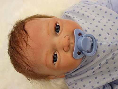 OUBL 18pulgadas 45 cm Bebe Reborn muñeca niño Silicona Real Ojos Abiertos Realista Baby Doll Boy Toddler Juguetes Recien Nacidos Toy