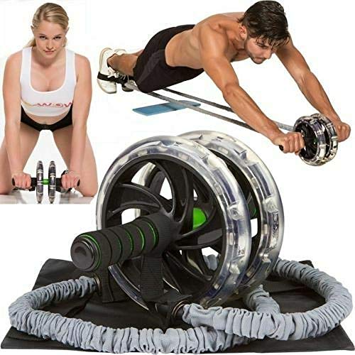 Ouble Wheels AB Roller Pull Rope Cintura Fitness Abdominal Slim Equipment 2pcs Adelgazamiento Ejercicio Deportivo Tubos De Látex Entrenamiento Corporal