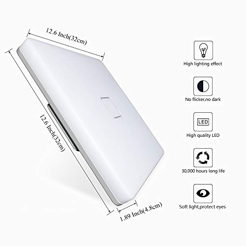 Öuesen LED 24W lámpara de techo resistente al agua moderna LED luz de techo Cuadrado delgada 2050lm Blanco natural 4000K para baño Dormitorio Cocina Sala de estar Comedor Balcón Pasillo