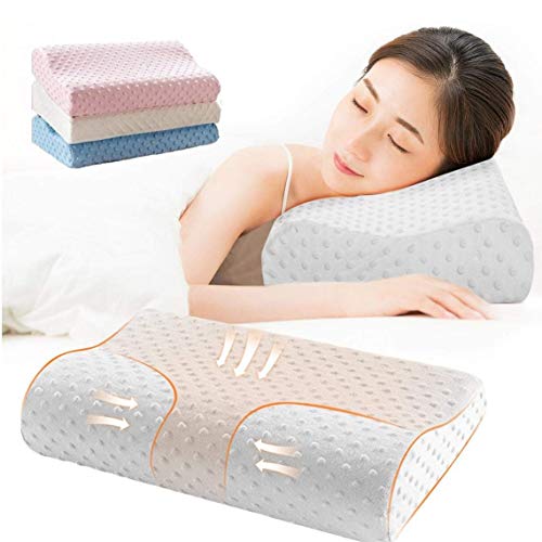 Ouken látex de Espuma de Memoria Almohada ortopédica 3 Colores Almohada de Masaje NeckPillow Fibra de Rebote Lento de la Almohadilla Suave para el Cuidado de la Salud Cervical