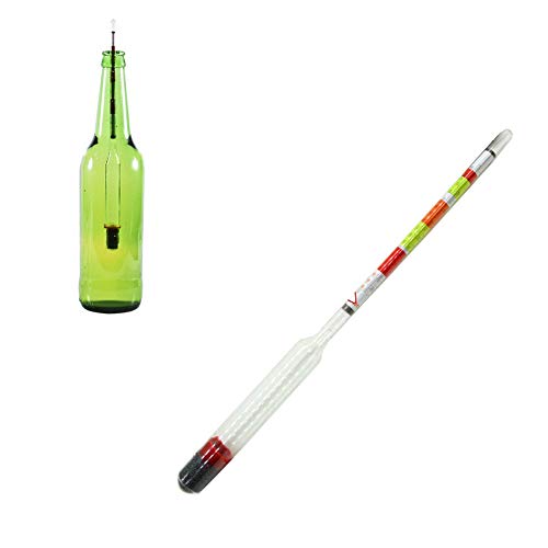 Ouken Triple Escala de hidrómetro y Jar ensayo de Vidrio para Vino, Cerveza, Sidra y Mead - Sup, Brix y el Equipo de Pruebas de la Gravedad de la Cerveza y de la elaboración de Vino