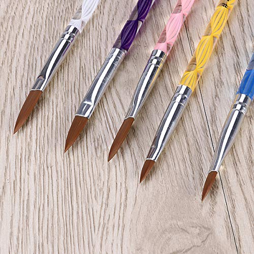 OULII 5pcs pincel uñas de acrílico UV Gel talla polvo líquido cepillo BRICOLAJE No.12.10.8.6.4