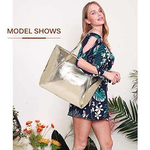 OURBAG Bolsos para Mujer Grande Diseñador Calidad Bolso para Las señoras Gold