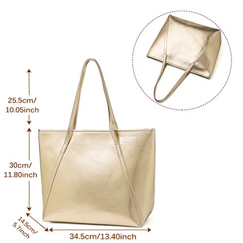 OURBAG Bolsos para Mujer Grande Diseñador Calidad Bolso para Las señoras Gold