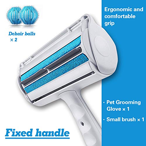 OurTop Quitapelos y Rodillos para Mascotas, Cepillo de Limpieza Removedor de Pelaje para Perro y Gato Cepillo Recoge Pelos Mascotas con Guante De Limpieza y Bolas Bolas de Lavado