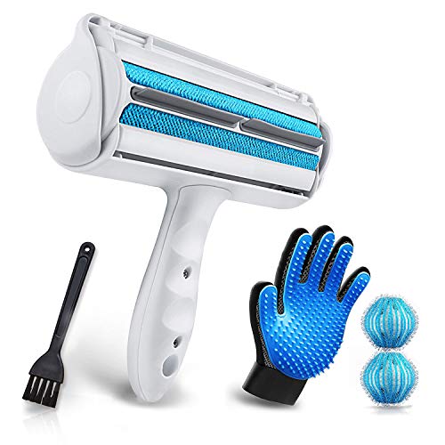 OurTop Quitapelos y Rodillos para Mascotas, Cepillo de Limpieza Removedor de Pelaje para Perro y Gato Cepillo Recoge Pelos Mascotas con Guante De Limpieza y Bolas Bolas de Lavado