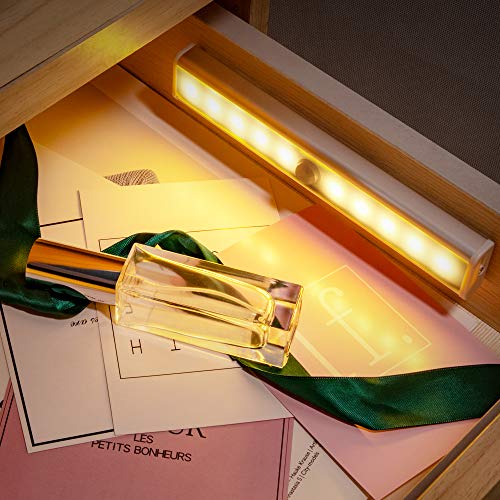 OUSFOT Luz Armario con Sensor de Movimiento Luz Sensor para Armario USB Recargable LED Armario con 2 Tiras Magnéticas Pegadas Lámpara Nocturna Ideal para Armario Garaje Gabinete Escalera