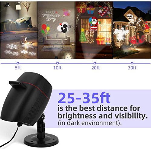 OUSFOT Proyector Halloween Luces Impermeable Exterior Halloween Decoracion con 16 Diapositivas de Patrón para Halloween, Navidad, Festivos [Clase de eficiencia energética A+]