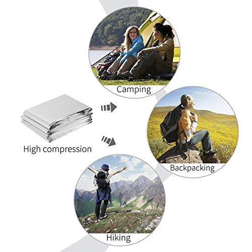OUTAD 10Pack Exterior Impermeable A Prueba de Viento Reutilizable Emergencia Supervivencia Manta térmica Primeros Auxilios Sombrilla Cubierta de Suelo