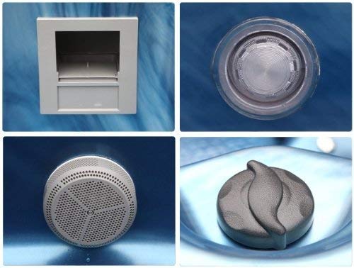 Outdoor Whirlpool Al Aire Libre Hot Tub Troja Spa color: AZUL CON 44 BOQUILLA DE MASAJE + Calefacción + OZONO LIMPIEZA + Iluminación LED für 5-6 personas Al Aire Libre