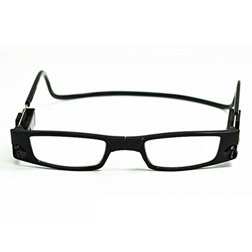 Outech Gafas de Lectura con Luz LED, Gafas para Leer Plegables, Montura Negra, Rectangular, 2 Pack, Unisex
