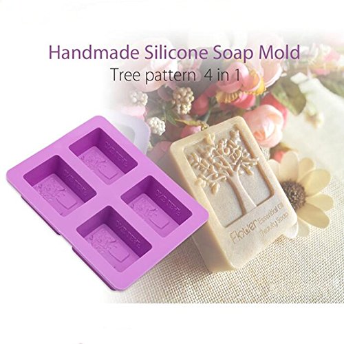 Outflower 4 Cuadrícula Cavidad Rectangular DIY Jabón Mold Jelly Hielo Para Tarta Chocolate Moldes de Silicona