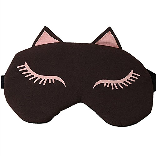 outflower máscara de sueño Soft Eye Mask Shades para mujeres Cooling Pack se éteint de protección contra la luz, marrón, 20 X 10CM