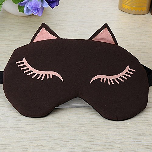 outflower máscara de sueño Soft Eye Mask Shades para mujeres Cooling Pack se éteint de protección contra la luz, marrón, 20 X 10CM