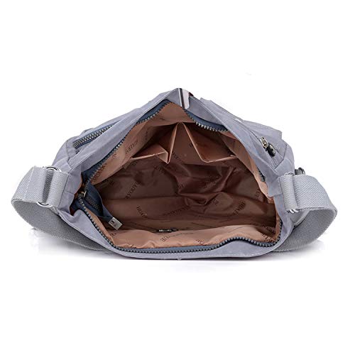 Outreo Mujer Bolsos de Moda Impermeable Mochilas Bolsas de Viaje Bolso Bandolera Sport Messenger Bag Bolsos Mano para Tablet Escolares Nylon (Gris)