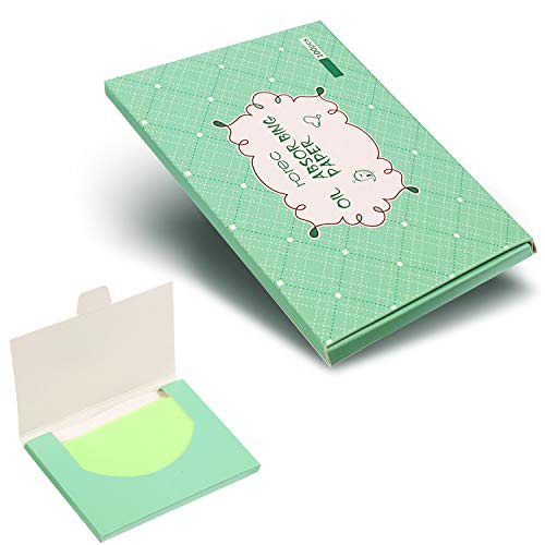 Outus 500 Cuenta Hojas de Papel Secante de Aceite de Lino Hojas de Tejido Absorbente de Aceite para Ambos Hombres Mujeres, Prevenir Espinilla, Sin Fragancias Sintéticas (Verde)