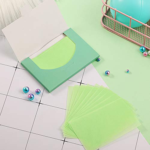 Outus 500 Cuenta Hojas de Papel Secante de Aceite de Lino Hojas de Tejido Absorbente de Aceite para Ambos Hombres Mujeres, Prevenir Espinilla, Sin Fragancias Sintéticas (Verde)