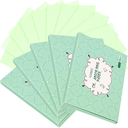 Outus 500 Cuenta Hojas de Papel Secante de Aceite de Lino Hojas de Tejido Absorbente de Aceite para Ambos Hombres Mujeres, Prevenir Espinilla, Sin Fragancias Sintéticas (Verde)