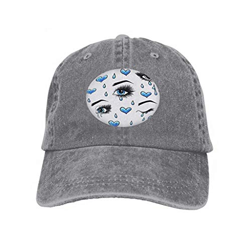 ouyjian Pantalones Vaqueros Unisex Gorra de béisbol Algodón clásico Sombrero de papá Gorra Lisa Ajustable Hermosa Mujer Abierta Ojos Azules Pestañas largas Aislado Whit