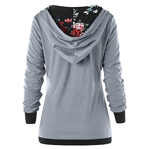 Overdose Abrigo Largo De Manga Larga con Botones OtoñO Invierno Sudaderas con Capucha OtoñO SuéTer Blusa Casual
