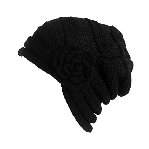 Overdose Gorro De Punto para Mujer, SeñOras De Invierno Elegante Tejer Sombrero Turbante ala Sombrero Gorra Pila Mejor Venta Holgada Gorra