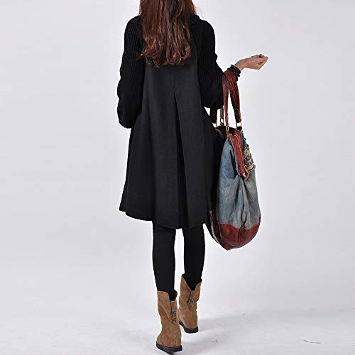 OverDose mujer Largo Invierno Abrigo Tallas Grandes Camisa Suelta De Bolsillo De Color SóLido Abrigo Ocasional De AlgodóN Abrigo De Moda De Abrigo Nuevo
