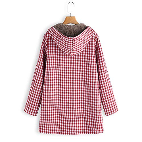 OverDose mujer OverdoseLarge con capucha de manga larga Abrigos postales de la vendimia de lana gruesa 5Xl exterior Coats Wear