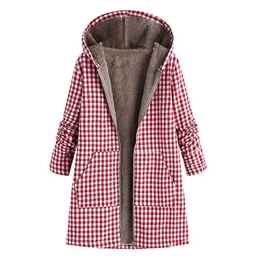 OverDose mujer OverdoseLarge con capucha de manga larga Abrigos postales de la vendimia de lana gruesa 5Xl exterior Coats Wear